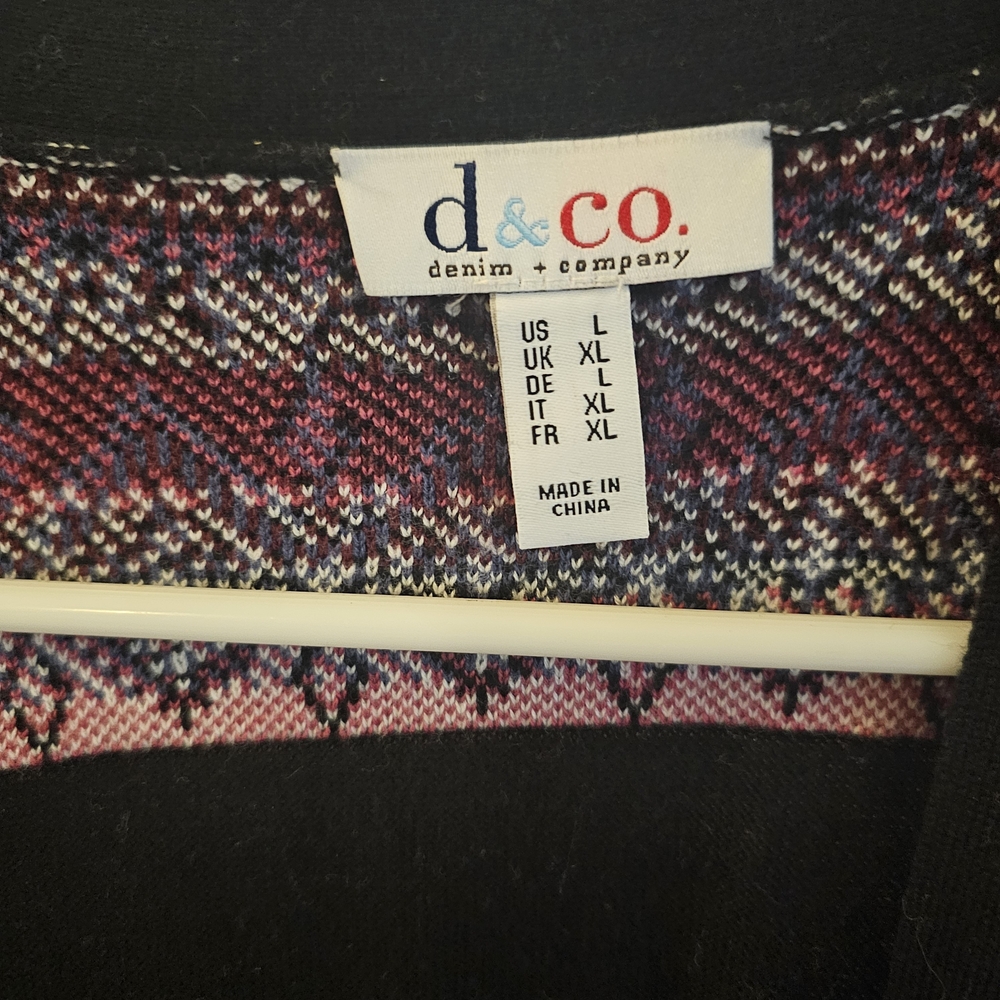 Black Cardigan with Patterned Accents - Picture 3 of 7
